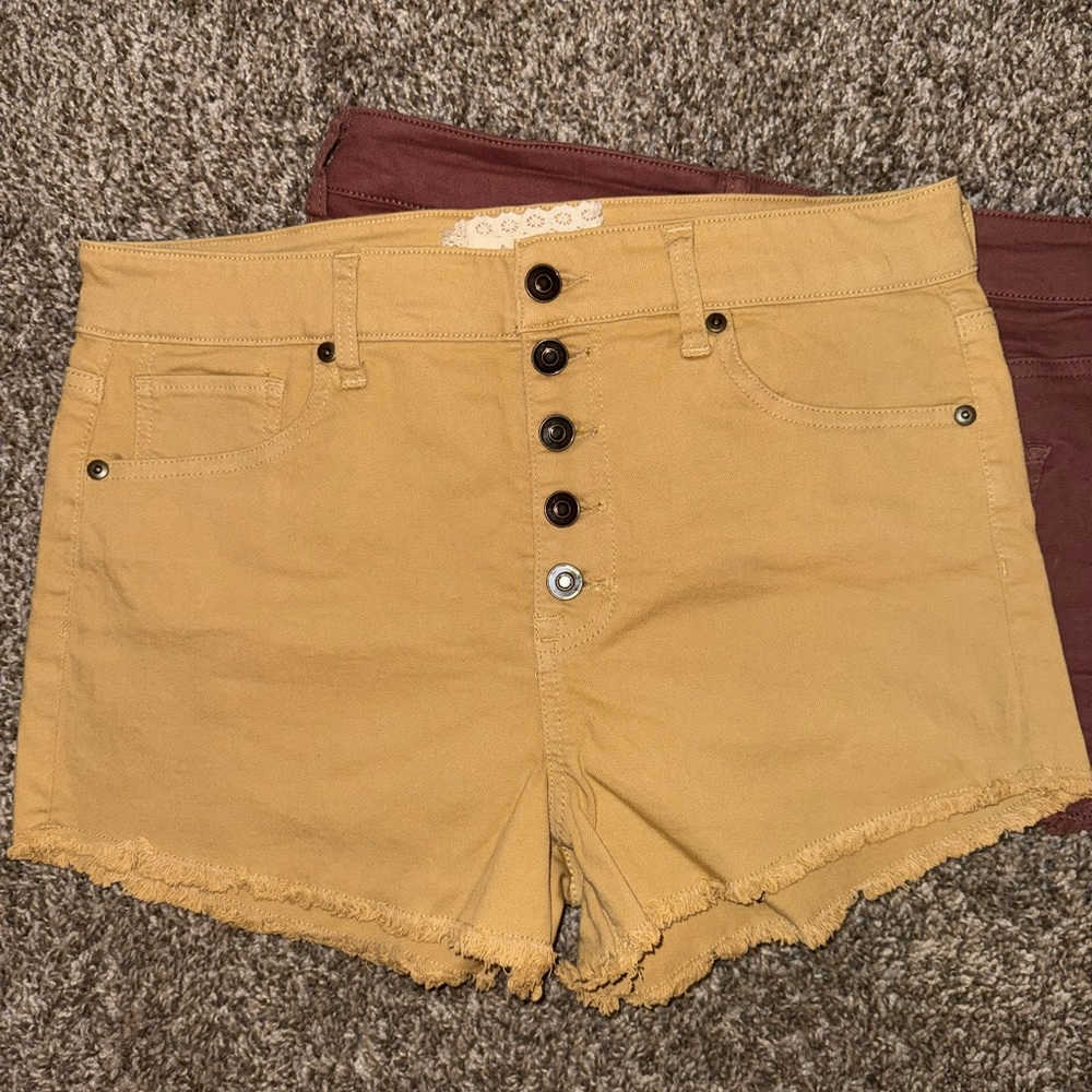Altar'd State Yellow High Waist Shorts